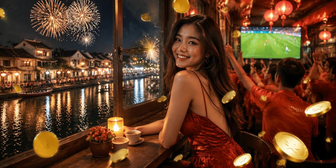 Người dùng Hội An theo dõi thể thao trong không gian cà phê thư giãn